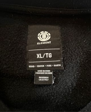 Sudadera Element Logo Negra Talla XL