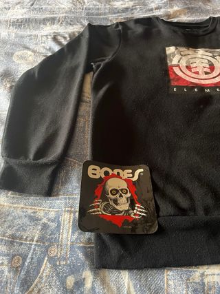 Sudadera Element Logo Negra Talla XL