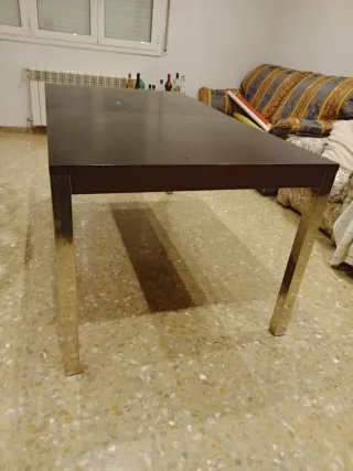 Mesa de comedor extensible madera y metal