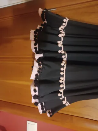 Falda Baile Español Niña Negra y rosa