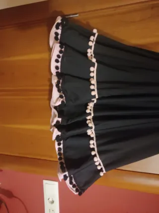 Falda Baile Español Niña Negra y rosa