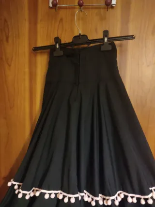 Falda Baile Español Niña Negra y rosa