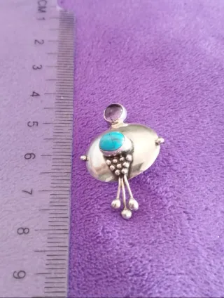 Colgante Plata y Turquesa Amatista
