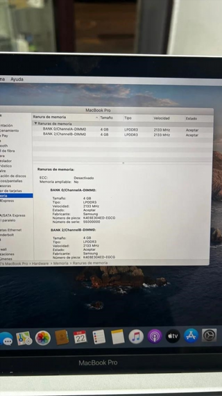MacBook Pro 8GB RAM Plata 2020