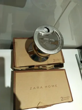 4 Candelabros Zara Home cerámica Plateados Sin uso