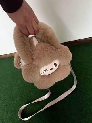 Labubu Pop Mart Bolsa Monstruo Flor Marrón