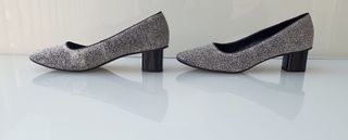 Zapatos Mango Fiesta Tacón Bajo Plata