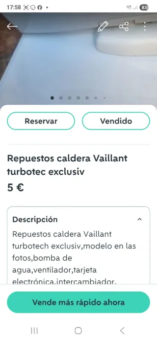 Repuestos Caldera Vaillant turbotec exclusiv