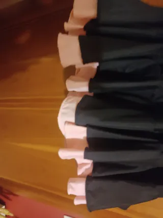 Falda Flamenca Niña Negra y Rosa