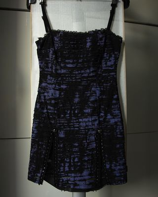 Vestido Punk Rave Negro y Azul Mini
