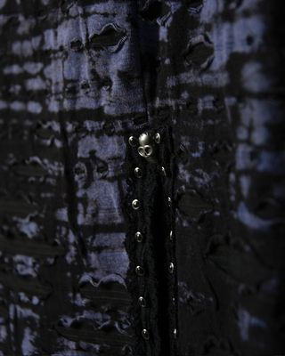 Vestido Punk Rave Negro y Azul Mini