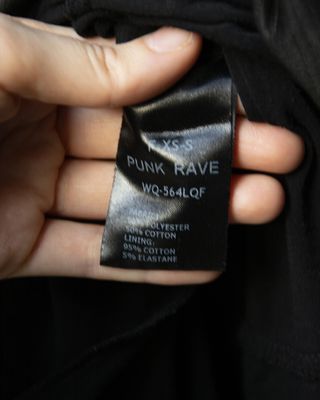 Vestido Punk Rave Negro y Azul Mini