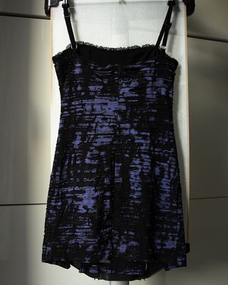 Vestido Punk Rave Negro y Azul Mini