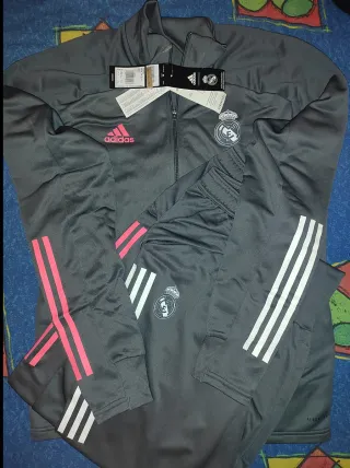 Chándal Real Madrid Adidas Gris/Rosa Talla M 20/21