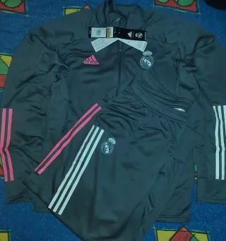 Chándal Real Madrid Adidas Gris/Rosa Talla M 20/21