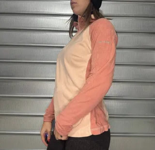 Pile zip bicolore donna Columbia color pesca