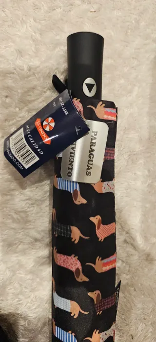 Bolsa Tote y Paraguas Perro Salchicha