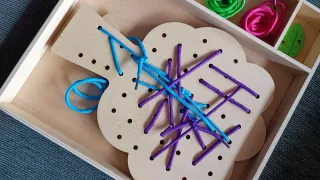 Juego de costura infantil de madera