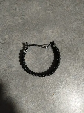 Pulsera Lotus Negra y Plateada