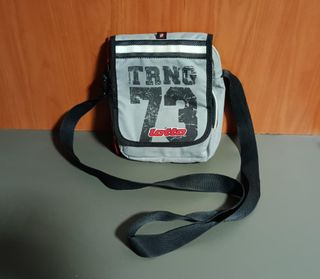 Bolso bandolera Lotto gris y rojo