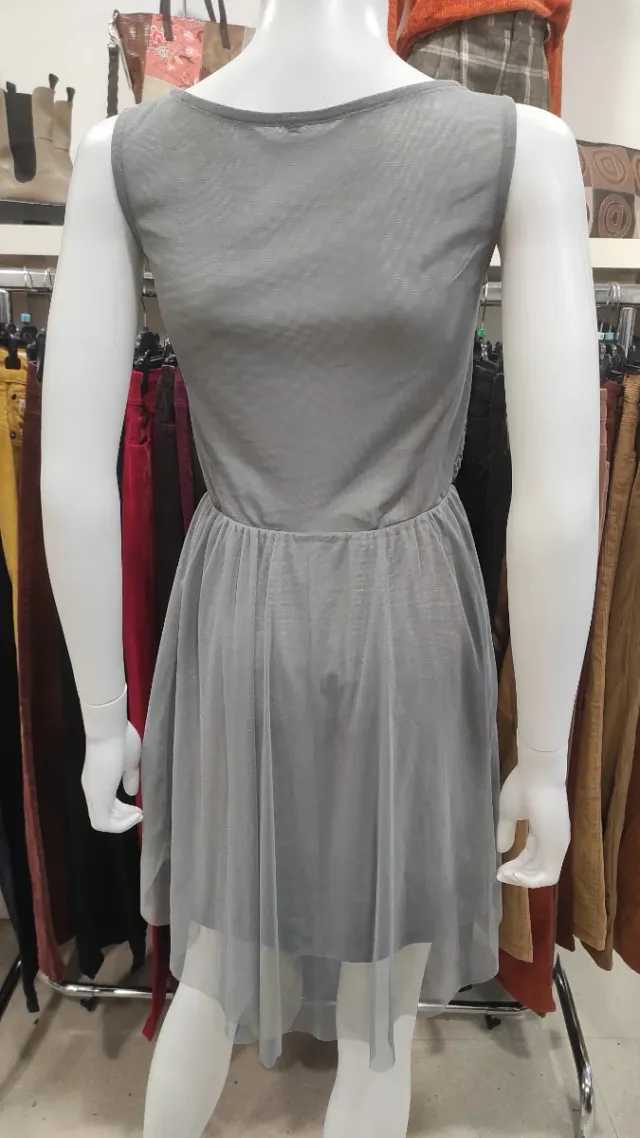 Abito da festa a paillettes grigio Taglia S