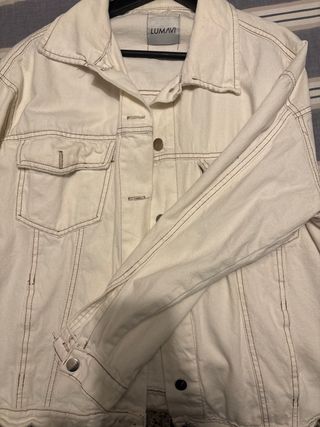 Chaqueta Jean Beige Mujer