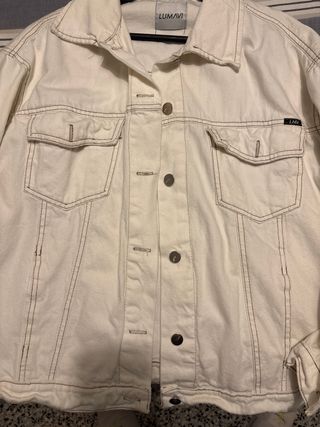 Chaqueta Jean Beige Mujer