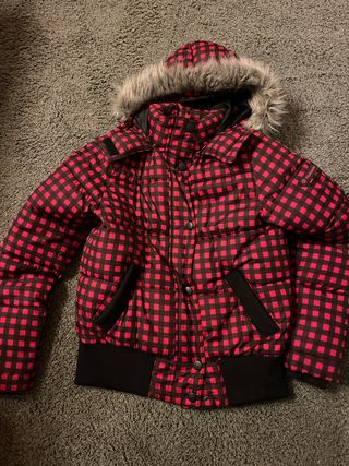 Cazadora acolchada cuadros roja y negra T.36