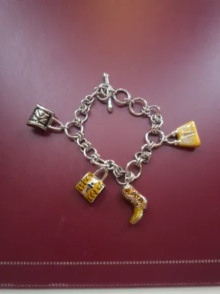 Bracciale donna acciaio con ciondoli