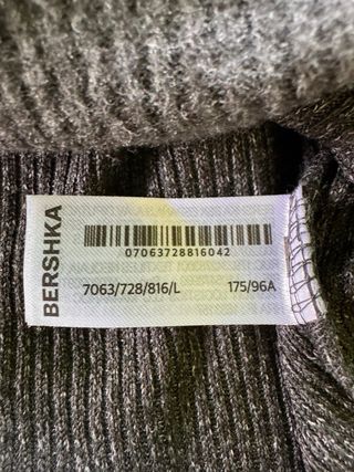 Jersey Bershka Talla L Gris Nuevo