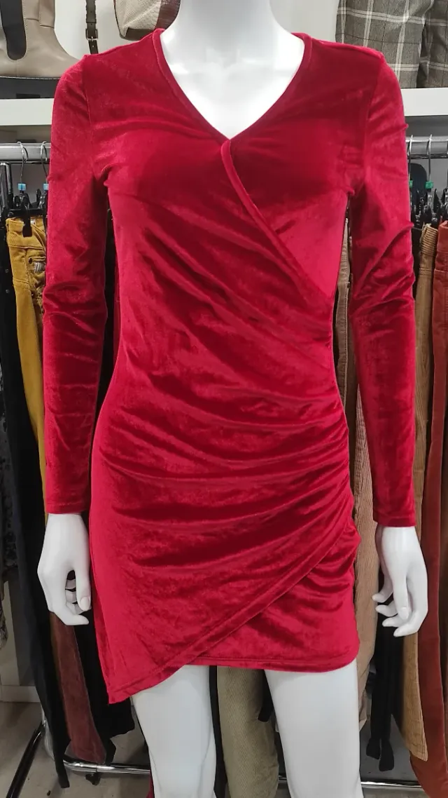 Vestito in velluto rosso taglia XS/S
