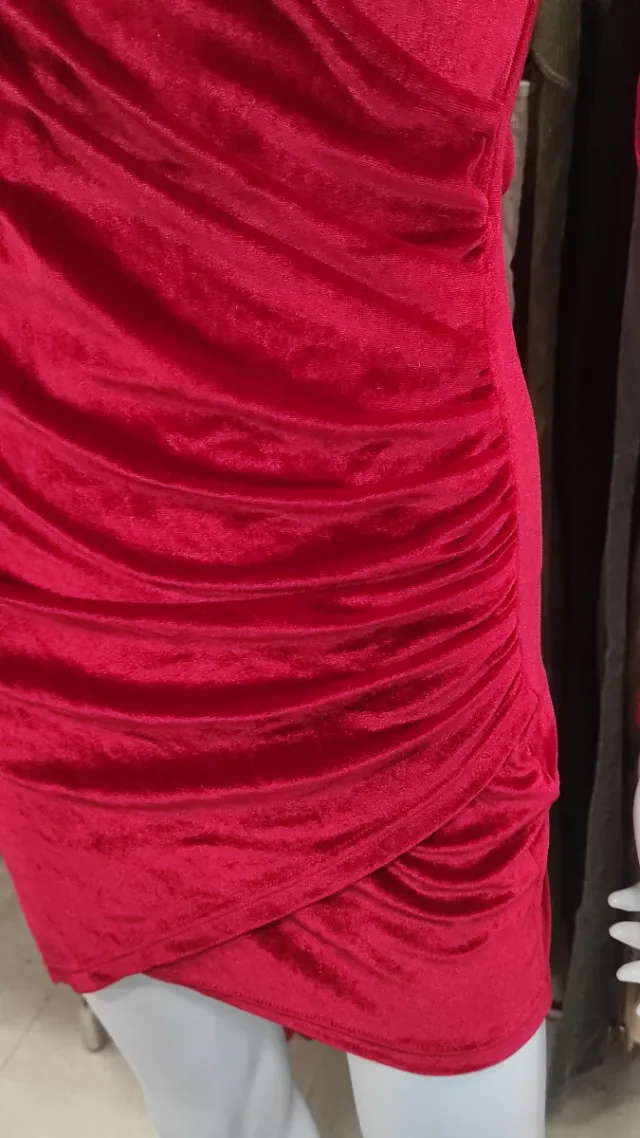 Vestito in velluto rosso taglia XS/S