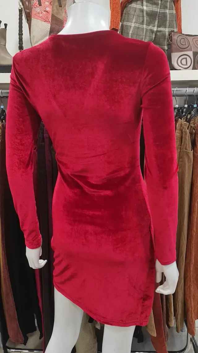 Vestito in velluto rosso taglia XS/S