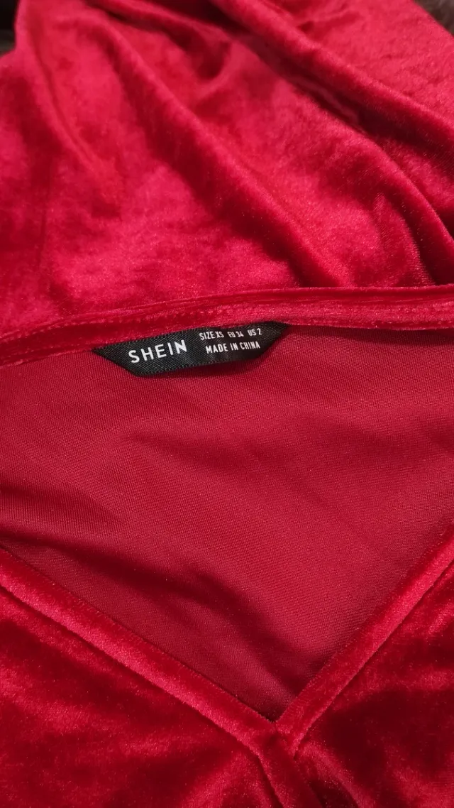 Vestito in velluto rosso taglia XS/S