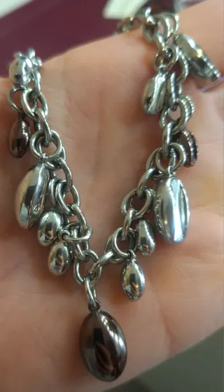 Bracciale donna acciaio con ciondoli