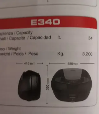 Baúl Givi Monolock Negro/Rojo 34 litros