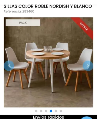 Tavolo rotondo e 4 sedie da pranzo