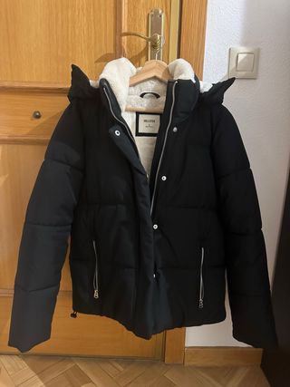 Abrigo Hollister Negro Mujer Talla M