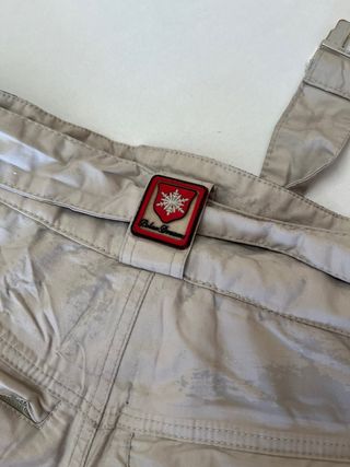 Pantalones de esquí mujer beige y blanco