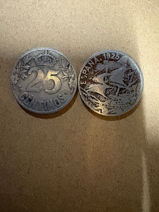 Monedas España 25 Céntimos 1925 (10 uds)