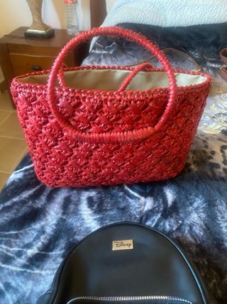 Mochila Disney Minnie Brillante Negra Roja