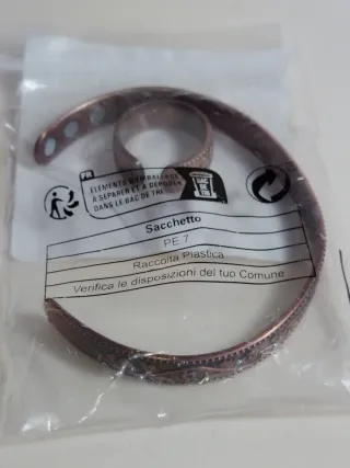 Bracciale e anello rame floreale benessere