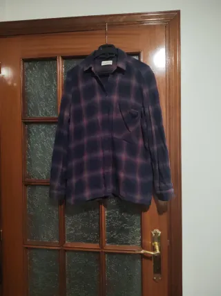 Camisa cuadros Pull&Bear morada