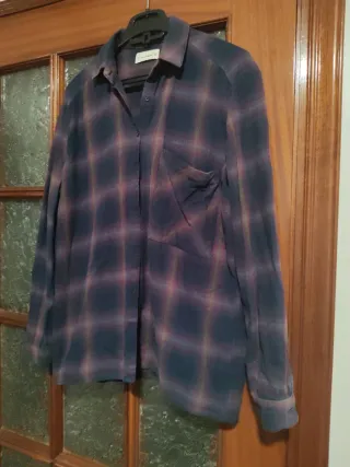 Camisa cuadros Pull&Bear morada