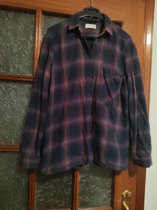 Camisa cuadros Pull&Bear morada