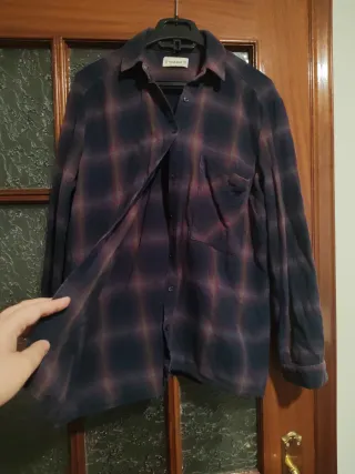 Camisa cuadros Pull&Bear morada