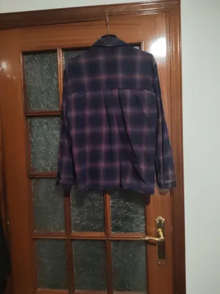 Camisa cuadros Pull&Bear morada