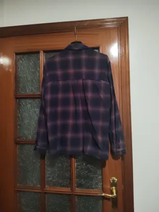 Camisa cuadros Pull&Bear morada