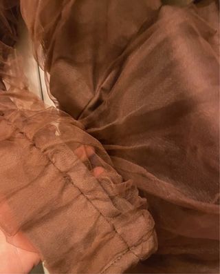 Vestido Mini Zara marrón talla L asimétrico .