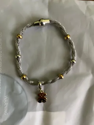 Pulsera Tous Oso Dorado y Plateado